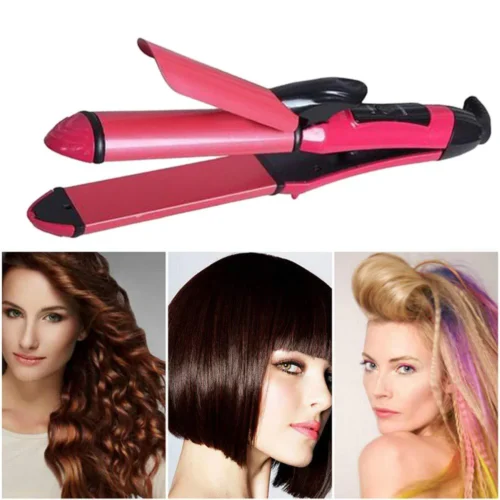 2 In 1 Hair Straightener And Curler Machine For Women Curl & Straight Hair Iron